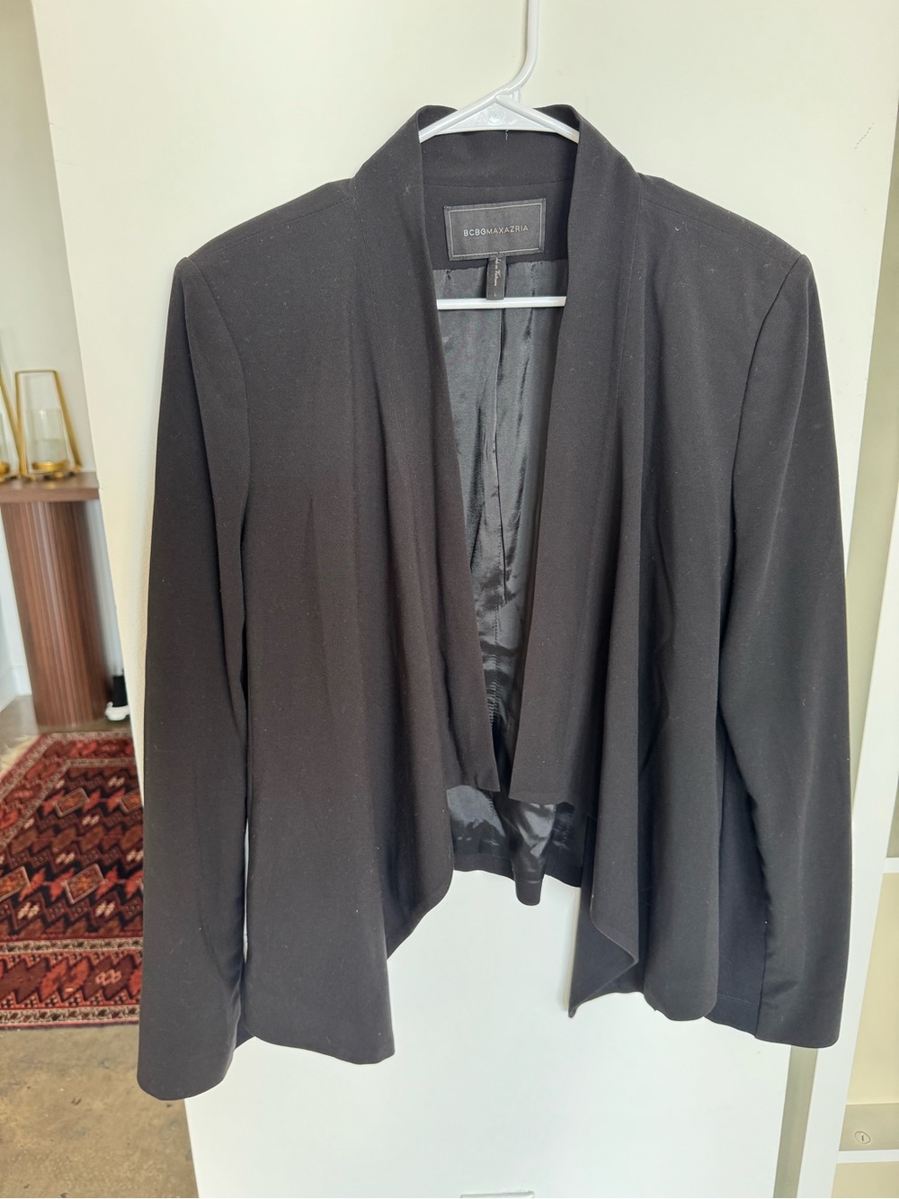 BCBGMaxAzria Black Open-Front Draped Blazer Aubre